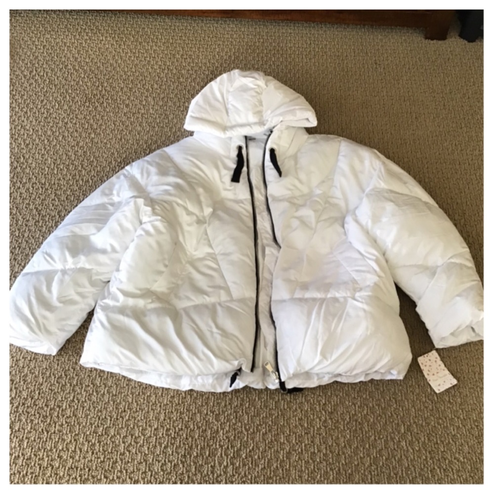 Free People Hailey White Hooded Puffer Coat.  NWT. - Picture 7 of 8